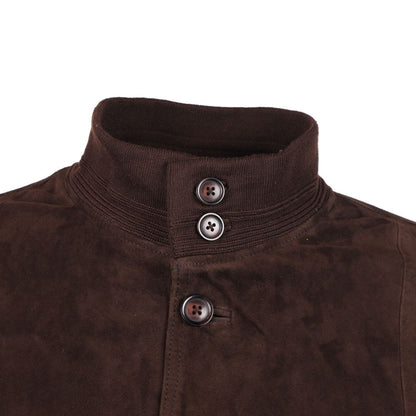 Emilio Romanelli Brown Calfskin Men Bomber Jacket