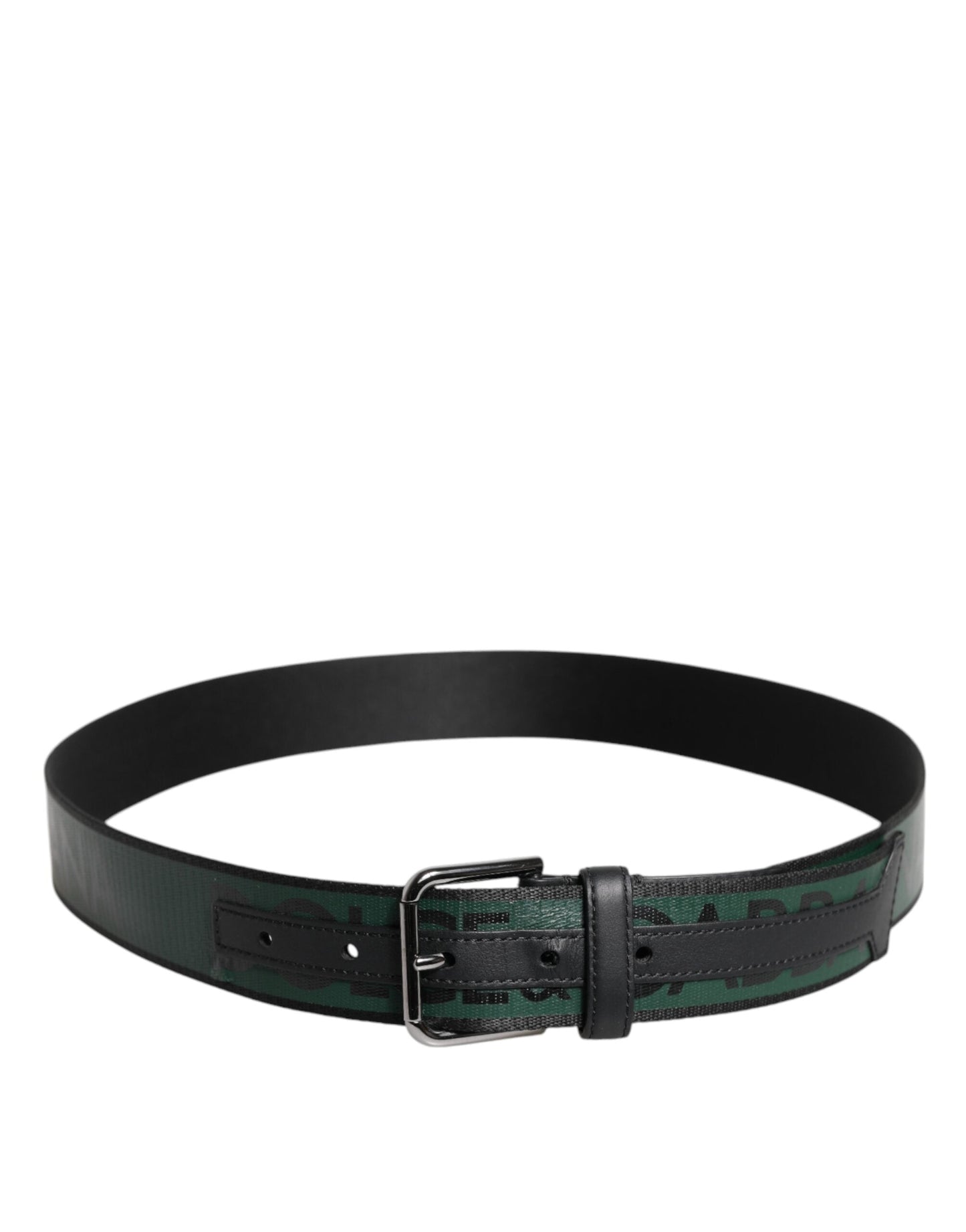 Dolce & Gabbana Green Black Classic Metal Logo Buckle Belt