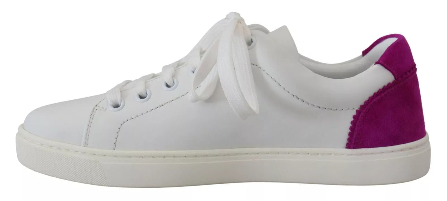 Dolce & Gabbana White Classic Sneakers Women Leather Shoes