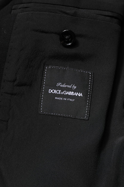 Dolce & Gabbana Black Wool Slim Fit Coat Blazer Jacket Suit
