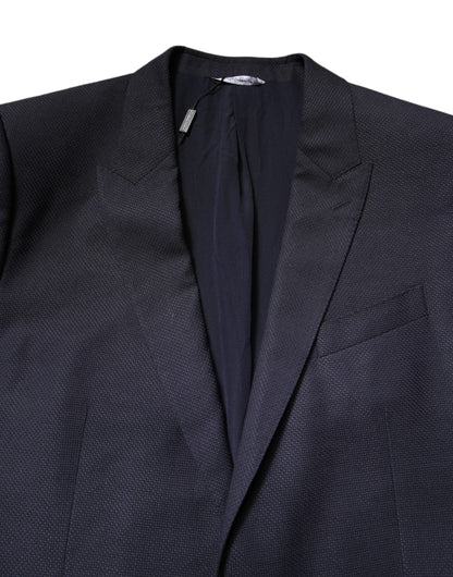Dolce & Gabbana Black Wool Single Breasted Coat Blazer Suit
