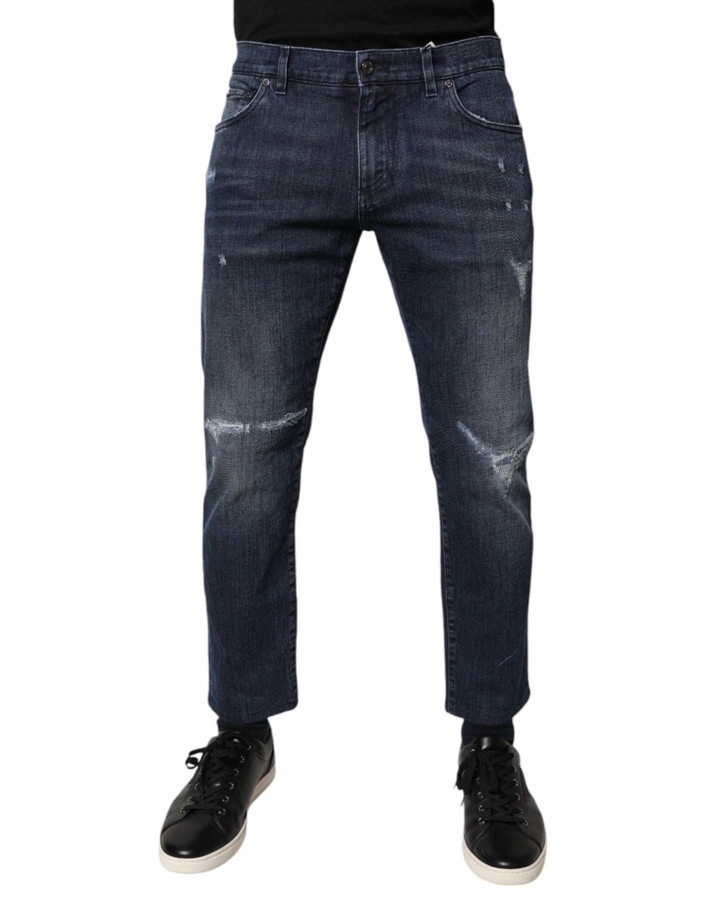 Dolce & Gabbana Blue Cotton Stretch Skinny Men Denim Jeans