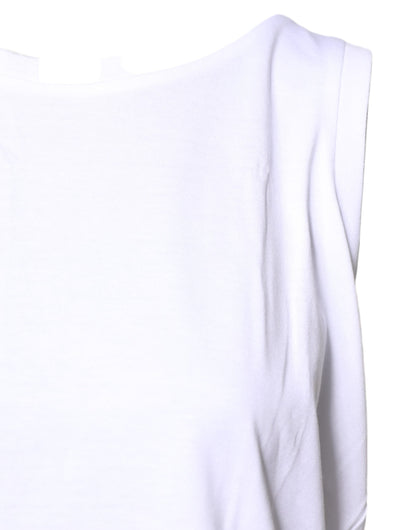 Dolce & Gabbana White Cotton Sleeveless Crew Neck T-shirt