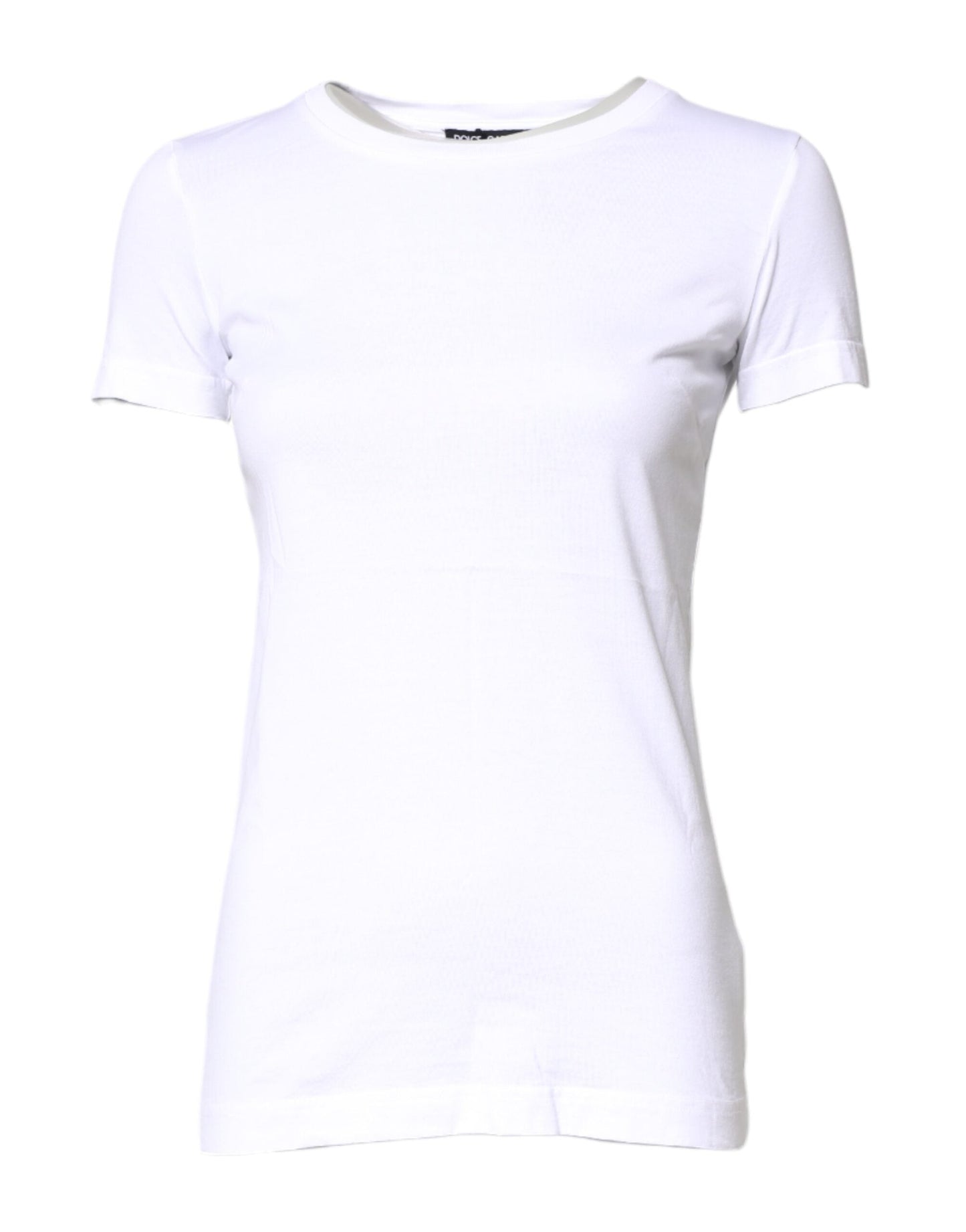 Dolce & Gabbana White Cotton Crew Neck Short Sleeves T-shirt