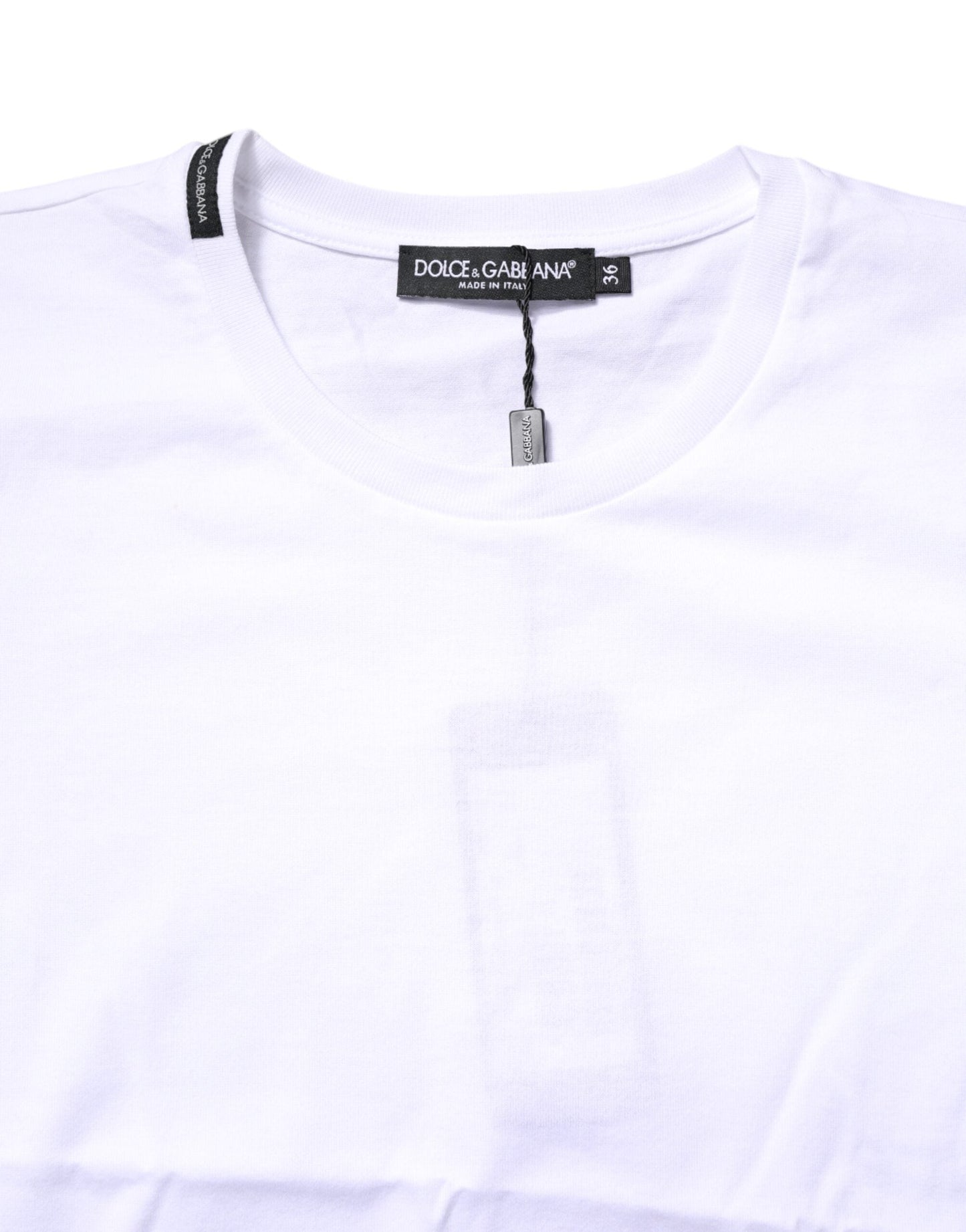 Dolce & Gabbana White Cotton Crew Neck Short Sleeves T-shirt
