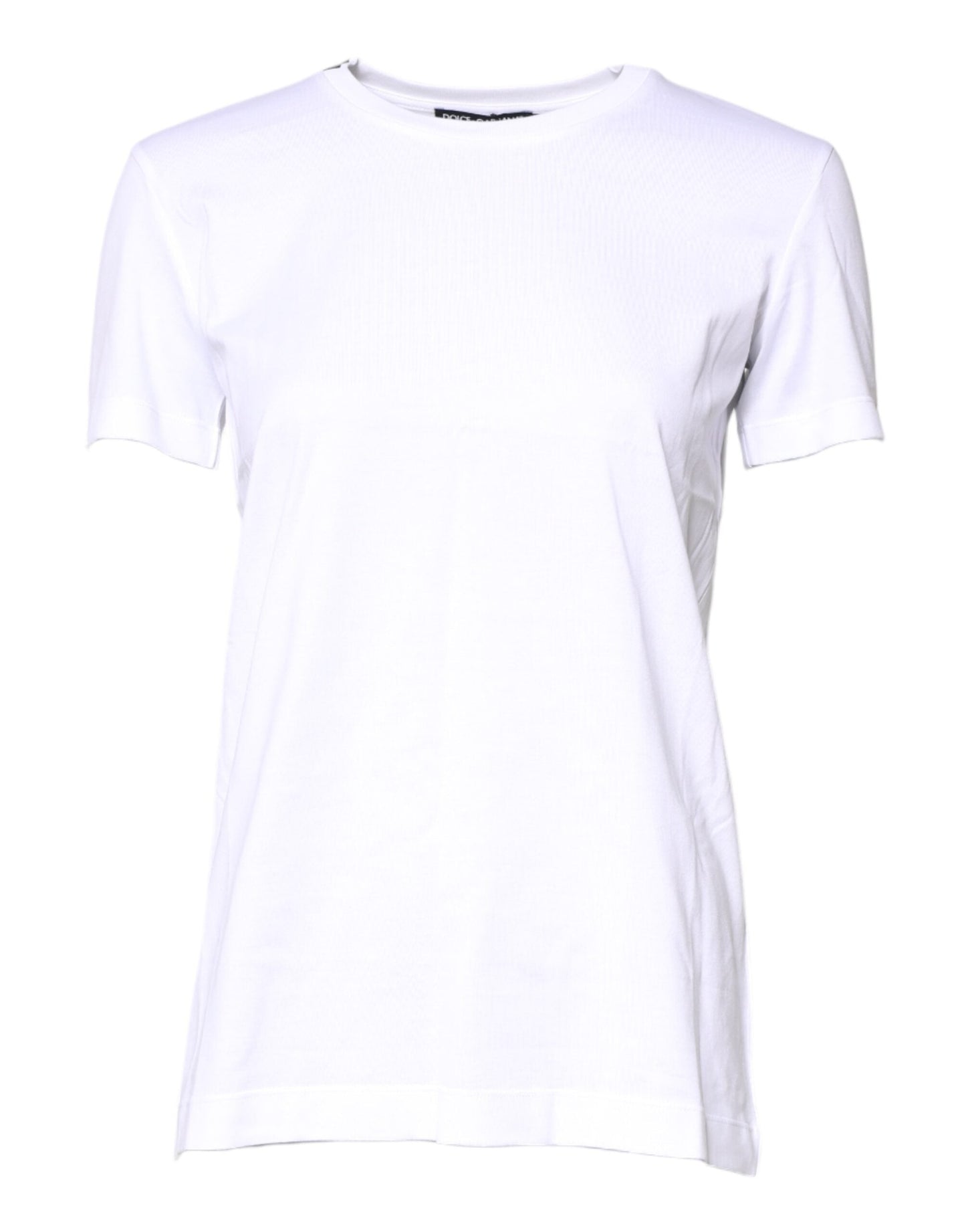 Dolce & Gabbana White Cotton Crew Neck Short Sleeves T-shirt