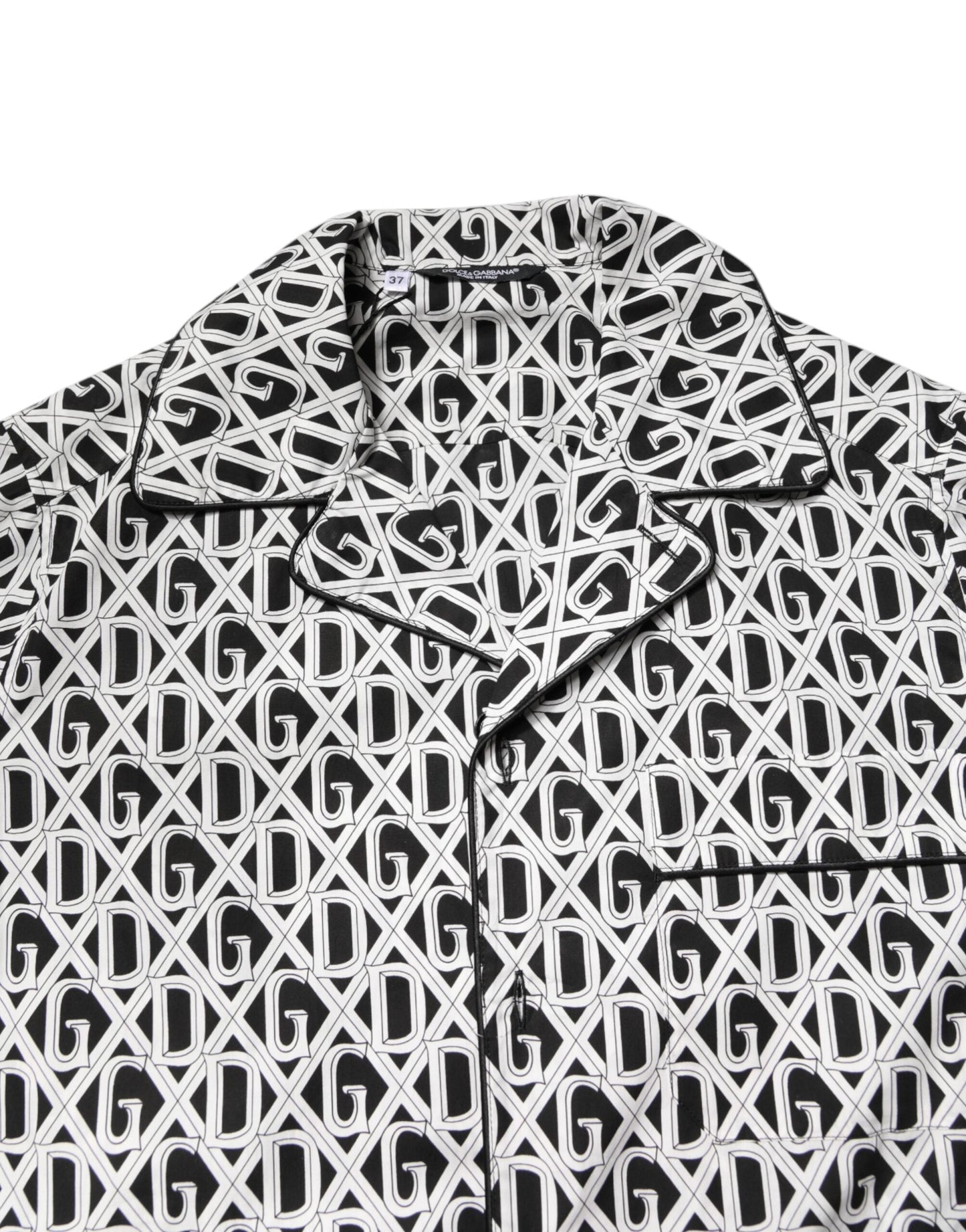 Dolce & Gabbana Black White DG Print Cotton Pajama Set Sleepwear