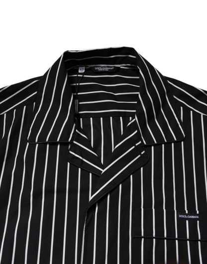 Dolce & Gabbana Black White Stripes Cotton Men Pajama Set Sleepwear
