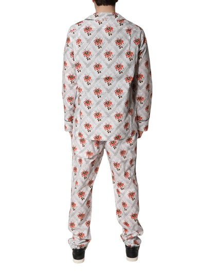 Dolce & Gabbana Multicolor Floral Print Cotton Pajama Set Sleepwear