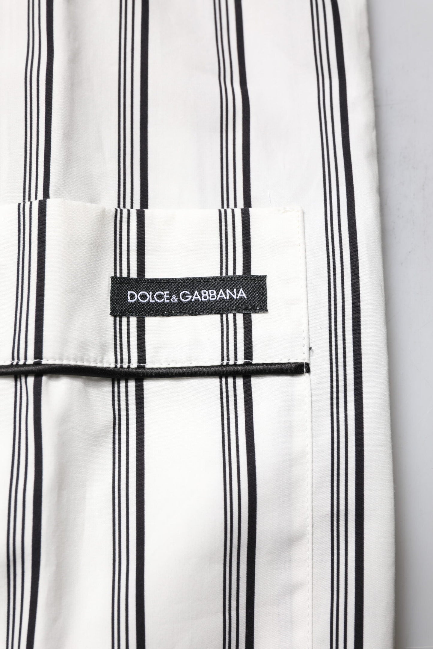 Dolce & Gabbana White Black Stripes Cotton Men Pajama Set Sleepwear