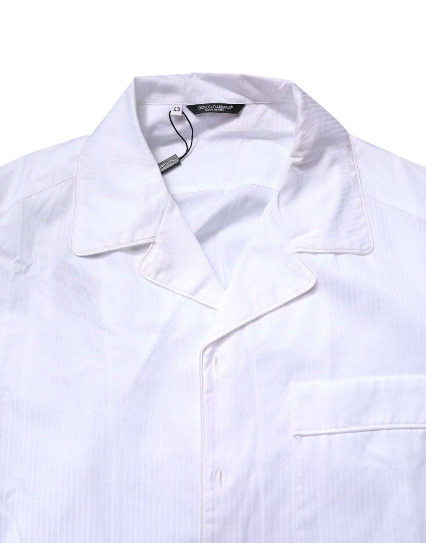 Dolce & Gabbana White Cotton Shirt Pants Pajama Set Sleepwear