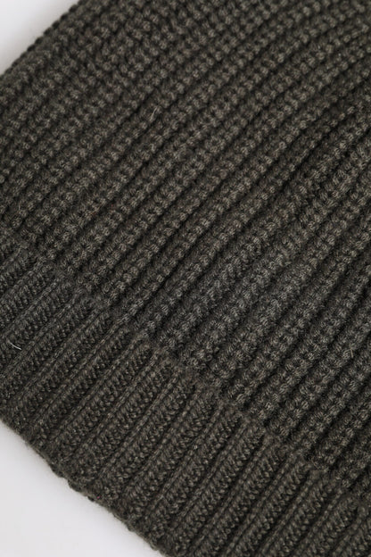 Dolce & Gabbana Dark Gray Cashmere Knit Winter Beanie Hat