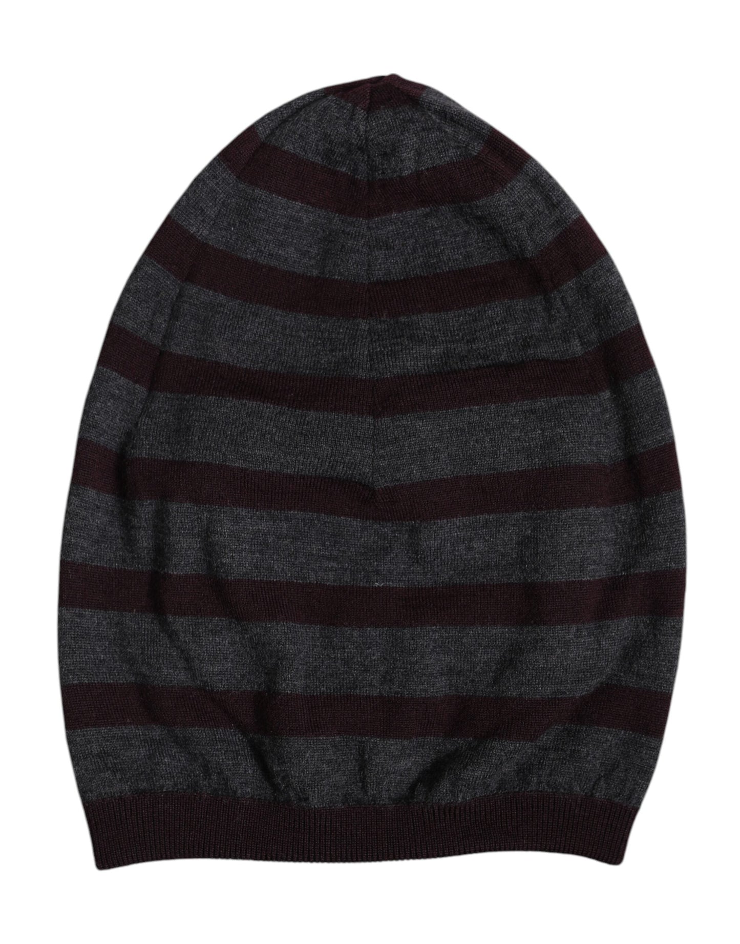 Dolce & Gabbana Gray Striped Wool Knitted Winter Beanie Hat