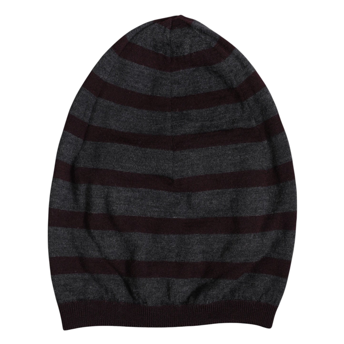 Dolce & Gabbana Gray Striped Wool Knitted Winter Beanie Hat