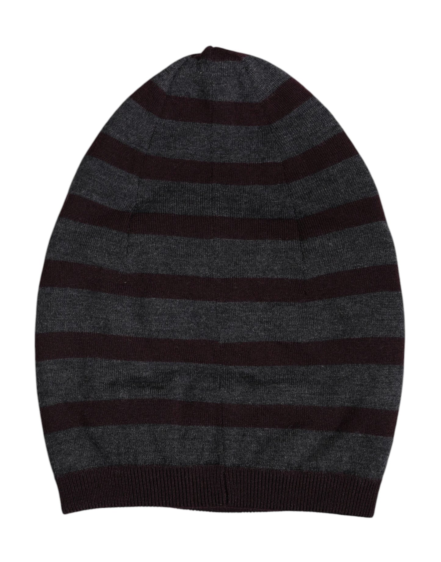 Dolce & Gabbana Gray Striped Wool Knitted Winter Beanie Hat