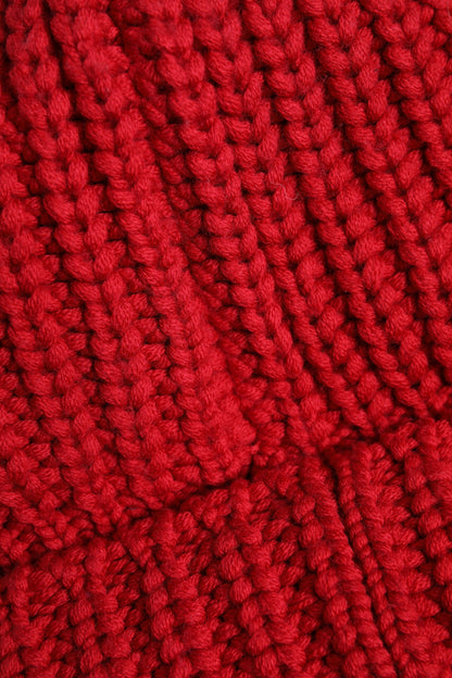 Dolce & Gabbana Red Solid Wool Knitted Winter Beanie Hat