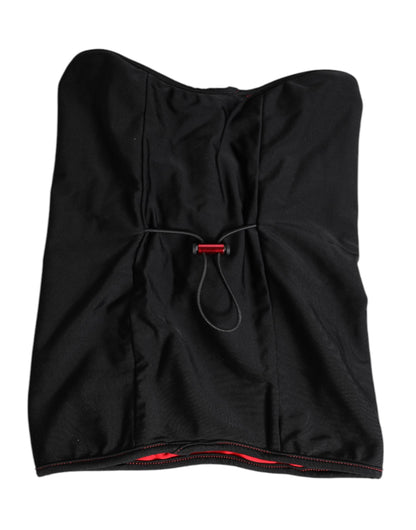 Dolce & Gabbana Black Nylon Knitted Neck Warmer Balaclava Scarf