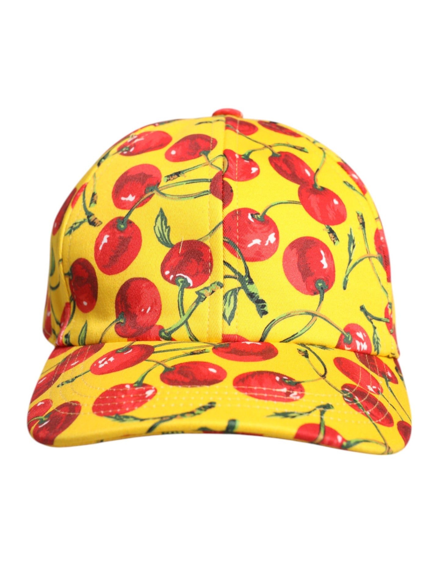 Dolce & Gabbana Yellow Cotton Printed 6 Panels Baseball Cap