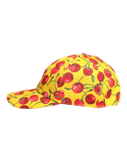 Dolce & Gabbana Yellow Cotton Printed 6 Panels Baseball Cap