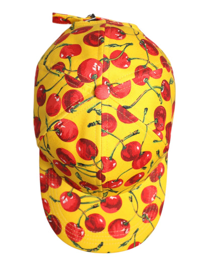 Dolce & Gabbana Yellow Cotton Printed 6 Panels Baseball Cap
