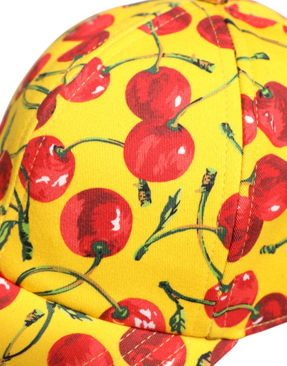 Dolce & Gabbana Yellow Cotton Printed 6 Panels Baseball Cap