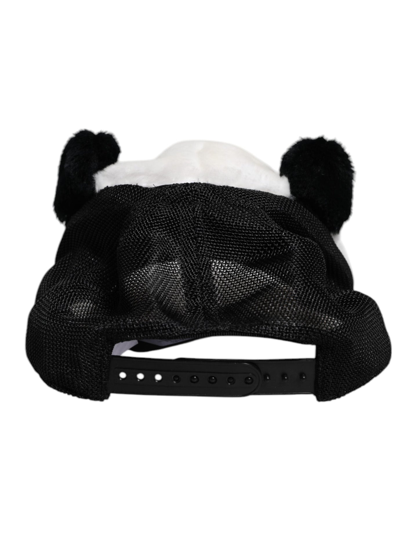 Dolce & Gabbana Black White Panda Fur Women Baseball Cap