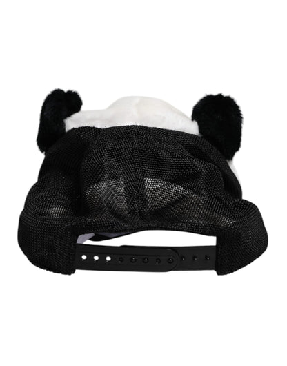 Dolce & Gabbana Black White Panda Fur Women Baseball Cap