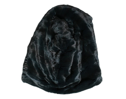 Dolce & Gabbana Black Weasel Fur Womens Beanie Hat