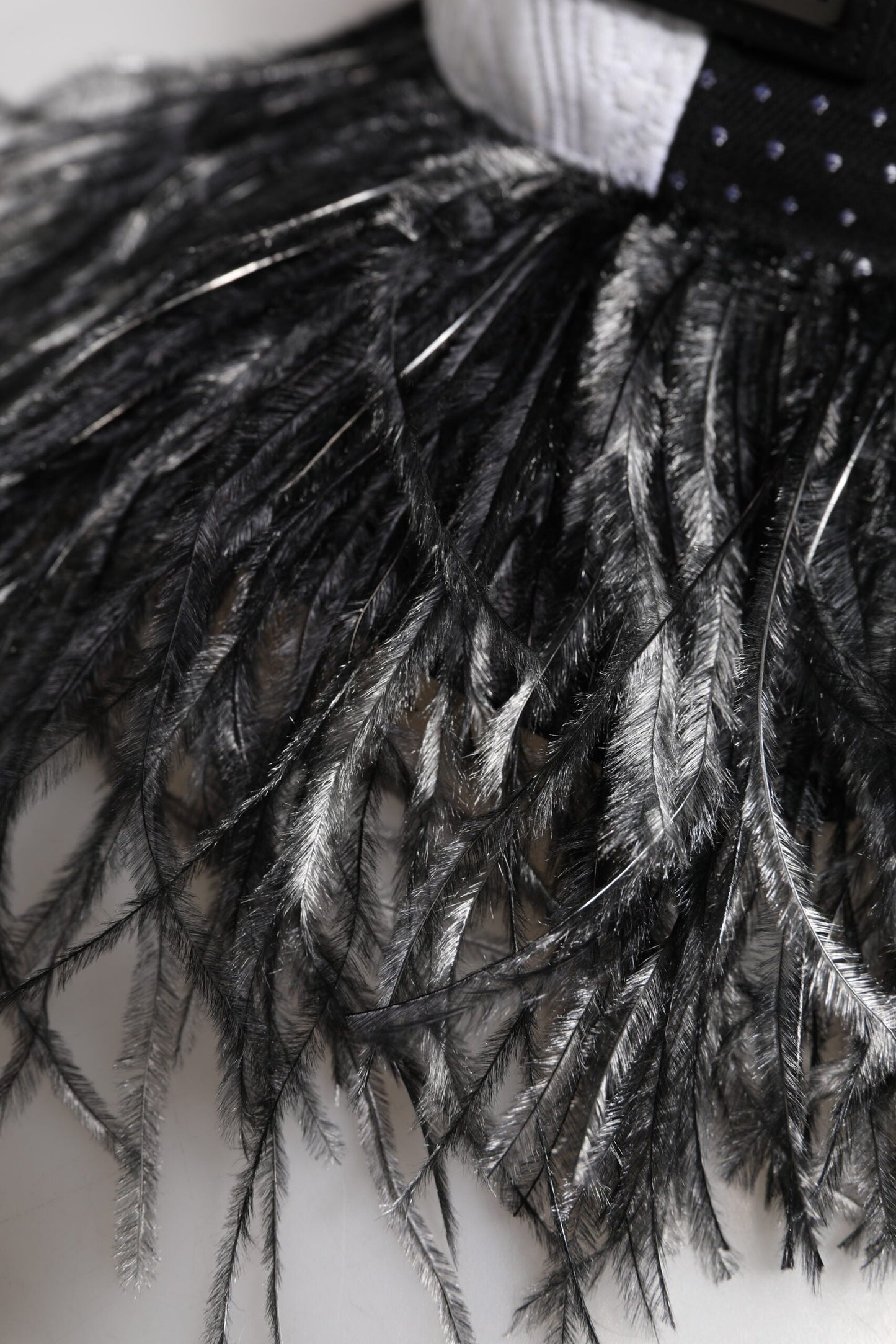 Dolce & Gabbana White Black Polka Dot Feathers Baseball Cap