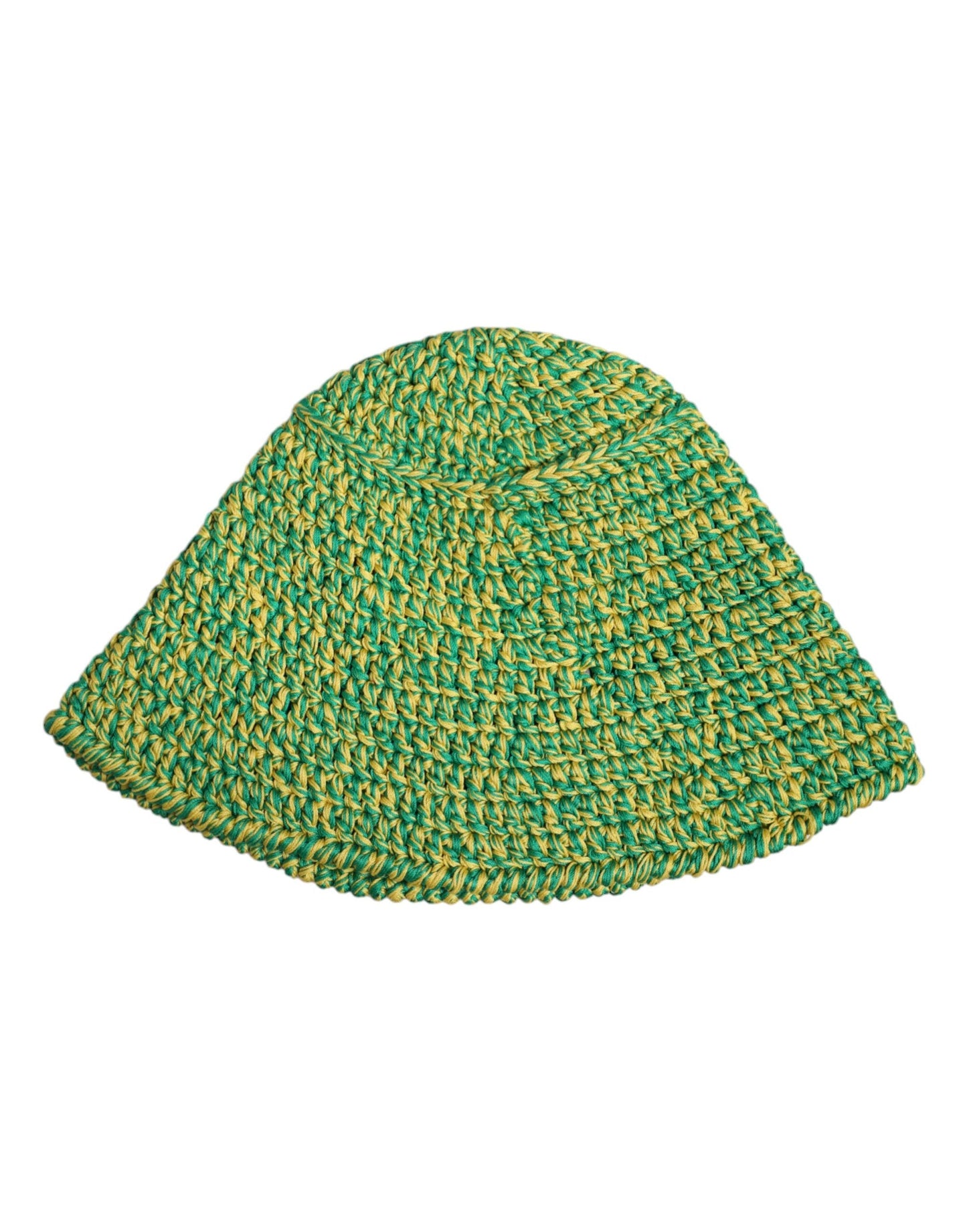 Dolce & Gabbana Green Cotton Crochet DG Logo Bucket Hat