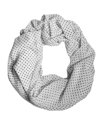 Dolce & Gabbana White Polka Dots Polyester Wrap Shawl Scarf