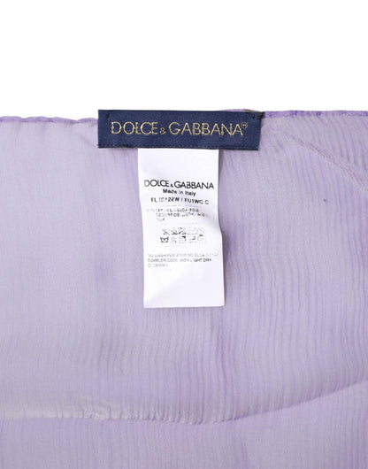Dolce & Gabbana Purple Silk Rectangle Wrap Shawl Scarf