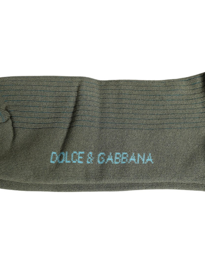 Dolce & Gabbana Gray Cotton DG Bear Mid Calf Socks