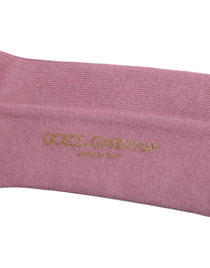 Dolce & Gabbana Rose Pink Cotton Over The Calf Socks