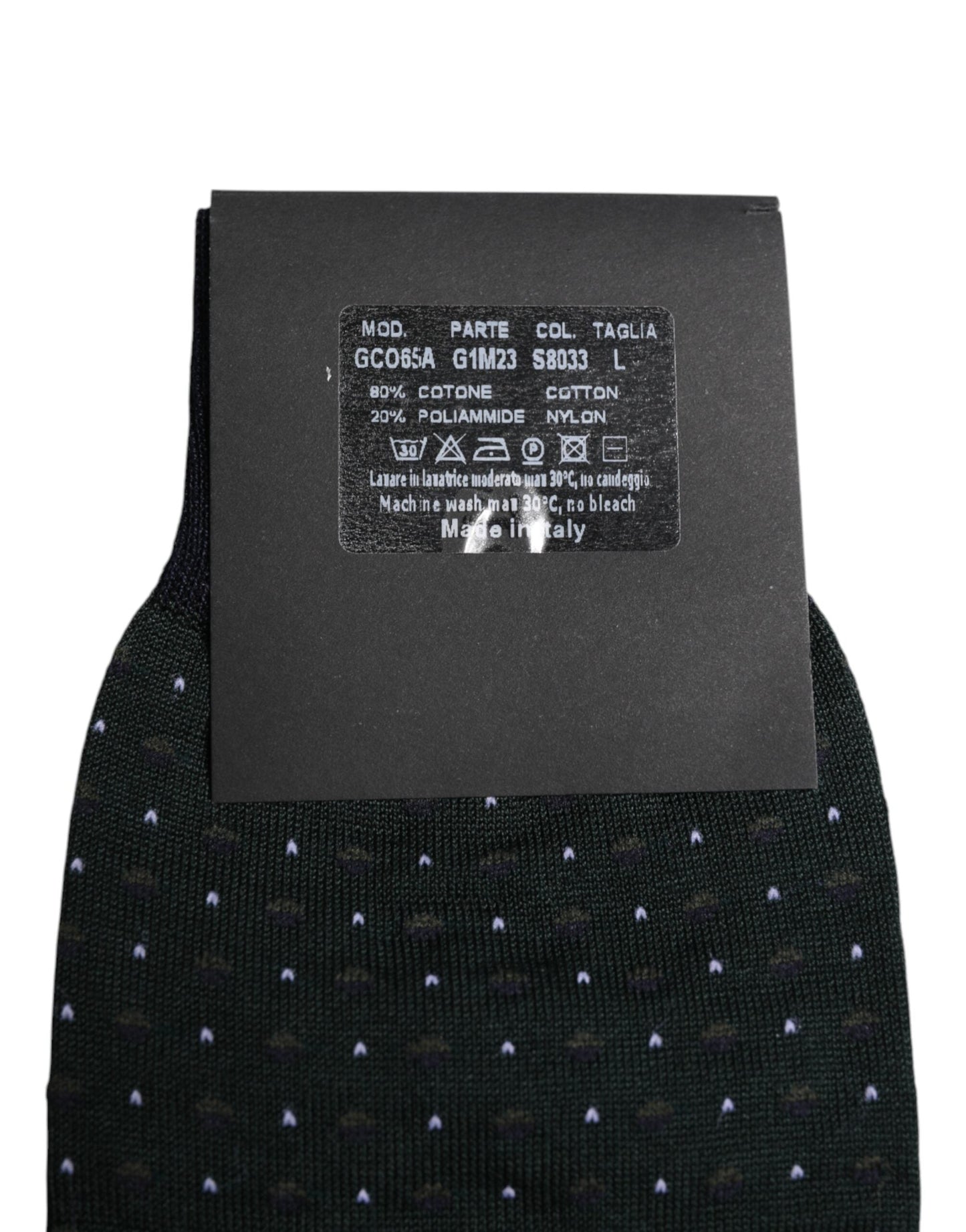 Dolce & Gabbana Black Polka Dots Cotton Mid Calf Socks