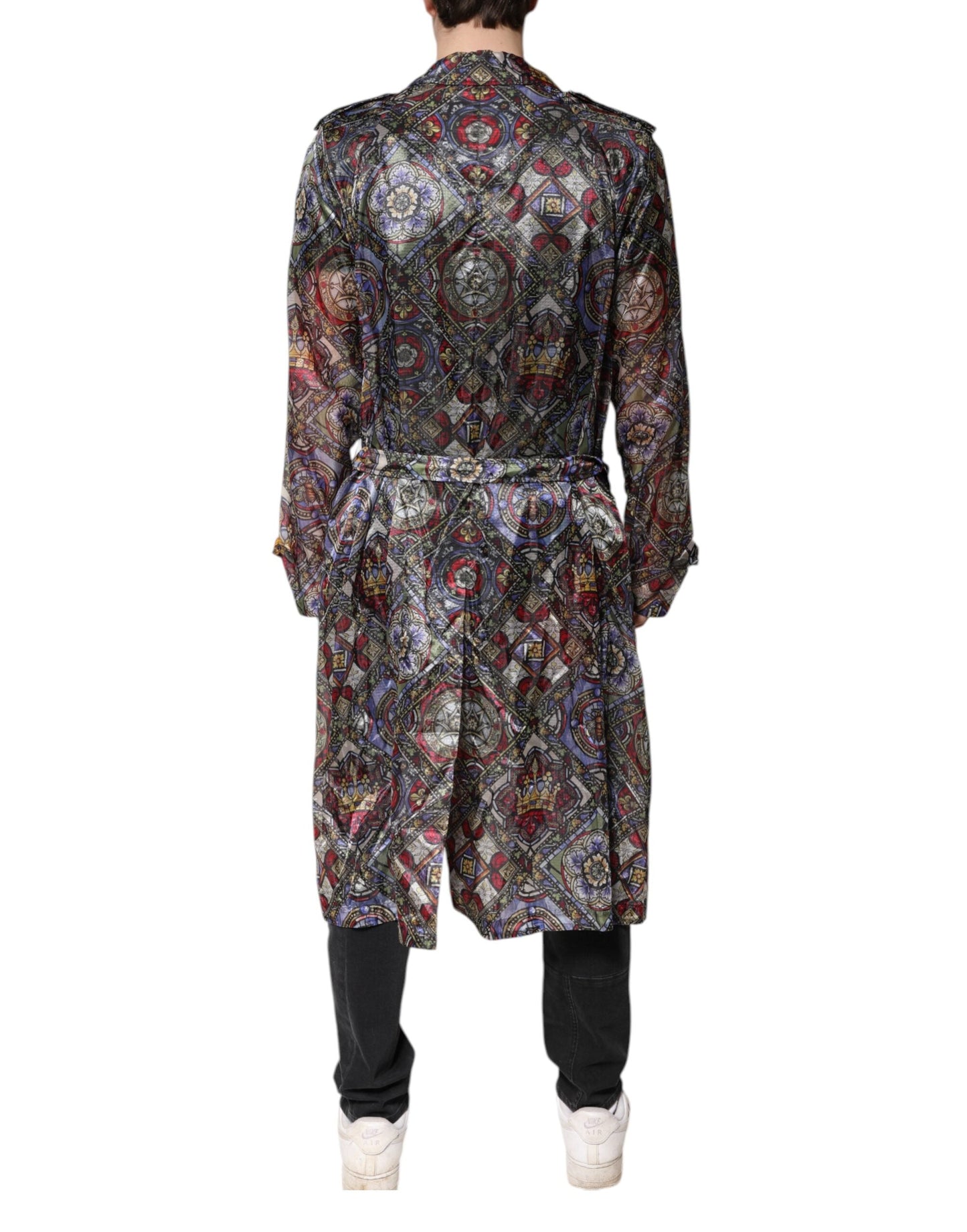 Dolce & Gabbana Multicolor Royal Bee Crown Trench Coat Jacket