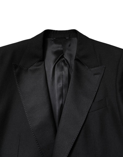 Dolce & Gabbana Black Wool Single Breasted Coat Blazer
