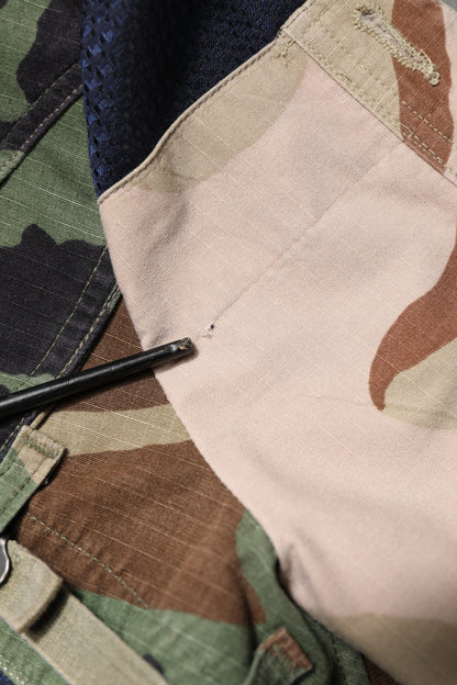 Dolce & Gabbana Multicolor Camouflage Patchwork Coat Blazer