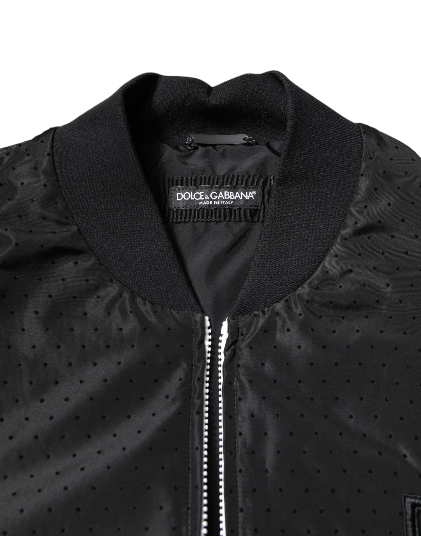 Dolce & Gabbana Black Long Sleeves Full Zip Bomber Jacket