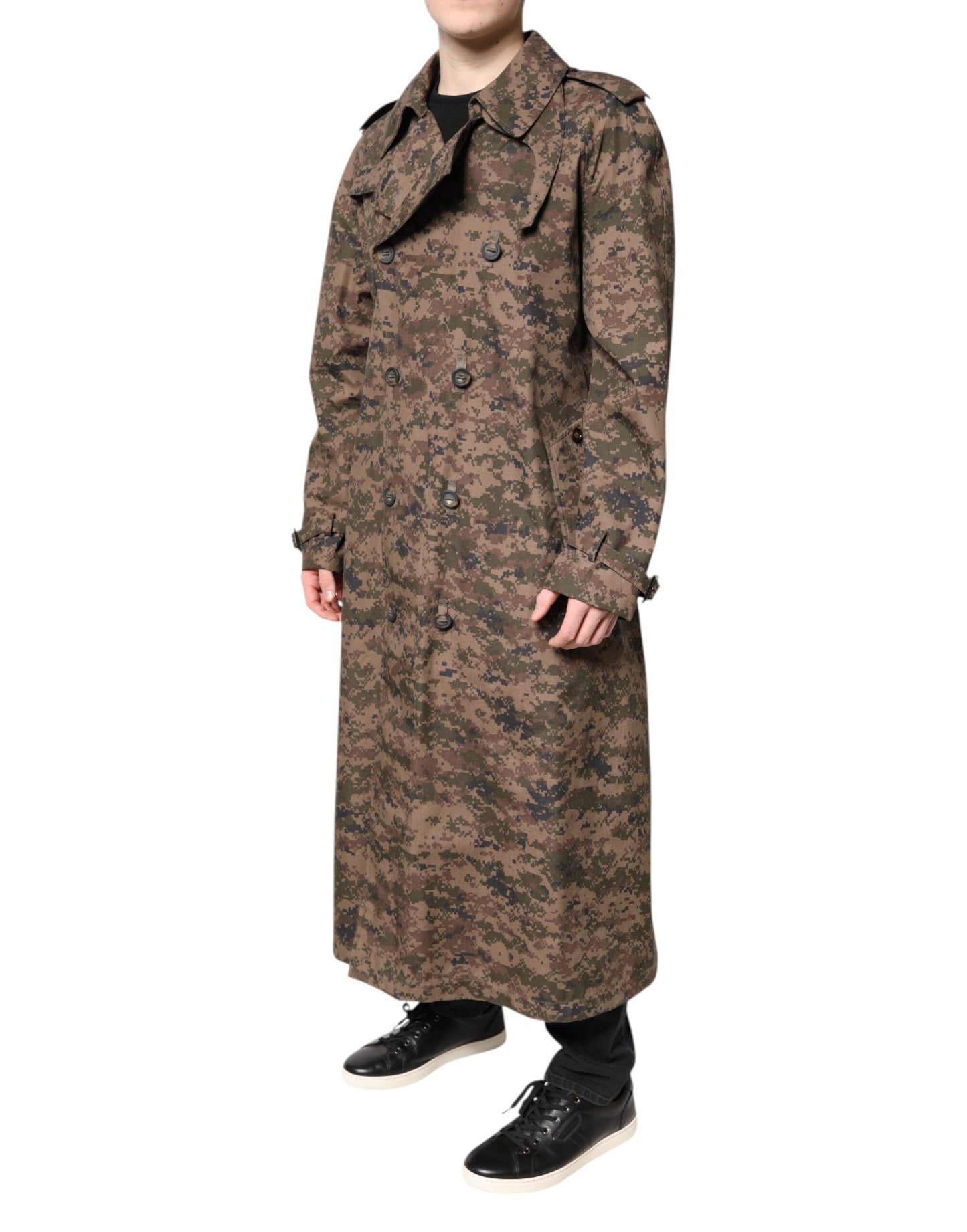 Dolce & Gabbana Multicolor Camouflage Double Breasted Coat Jacket