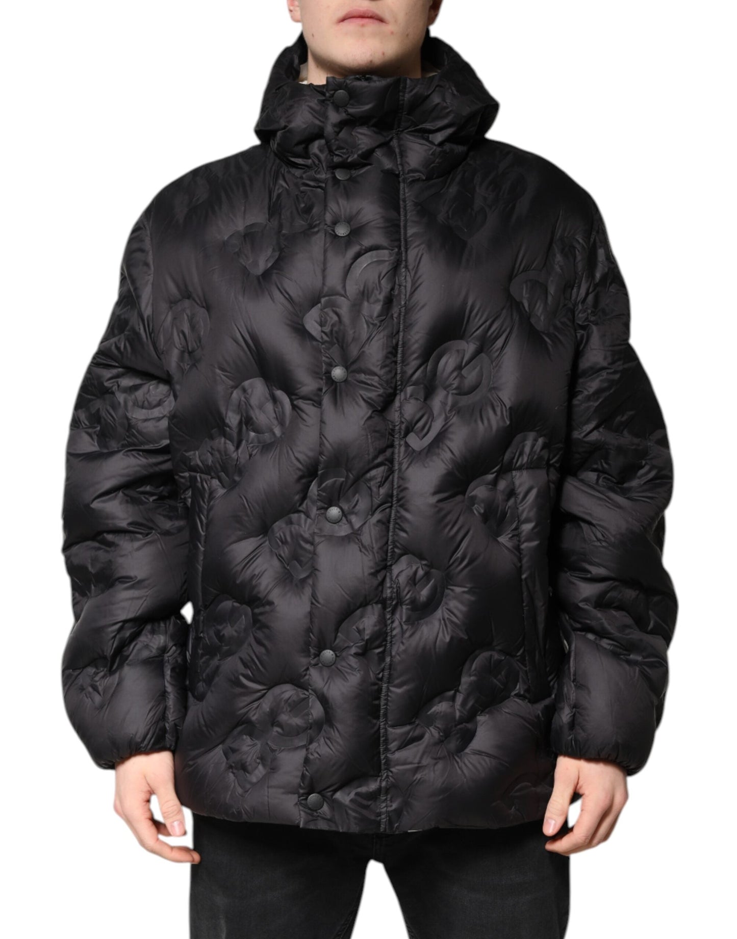 Dolce & Gabbana Black Hooded Parka Coat Winter Jacket