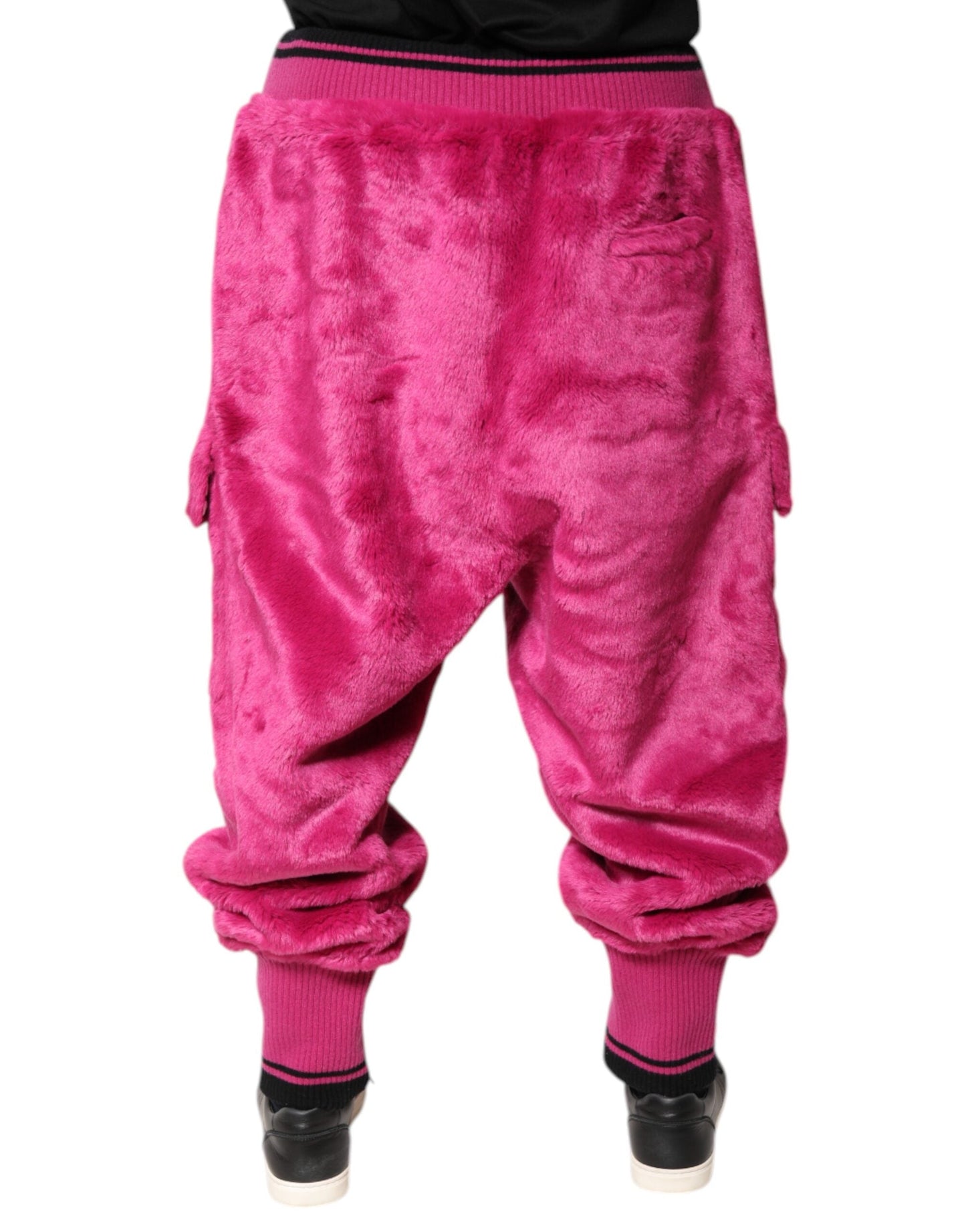 Dolce & Gabbana Pink Acrylic Cargo Jogging Sweatpants Pants