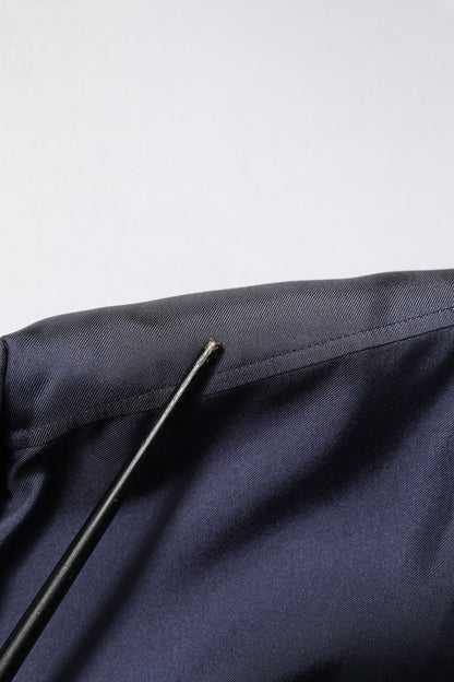 Dolce & Gabbana Dark Blue Silk Double Breasted Shirt