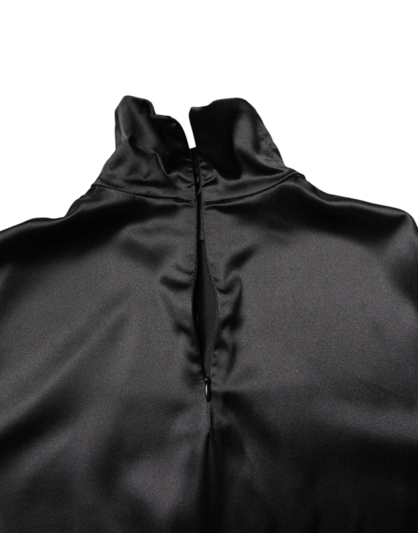 Dolce & Gabbana Black Silk Turtleneck Men Pullover Sweater