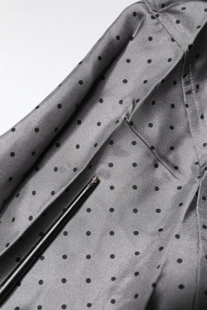 Dolce & Gabbana Gray Polka Dot Silk Long Sleeve Shirt