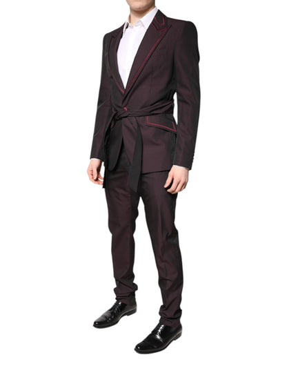Dolce & Gabbana Maroon Single Breasted Formal 2 Piece Suit