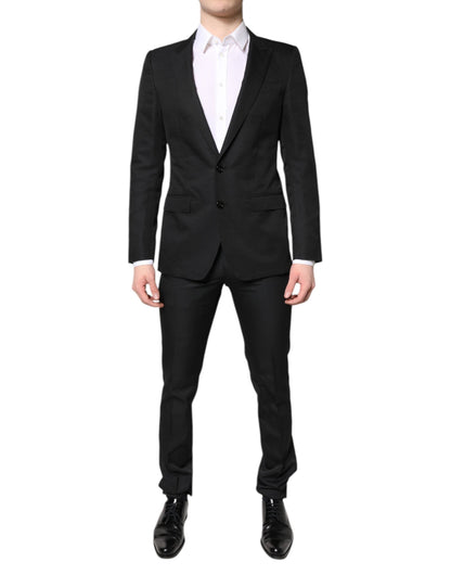 Dolce & Gabbana Black Single Breasted Formal 2 Piece Suit
