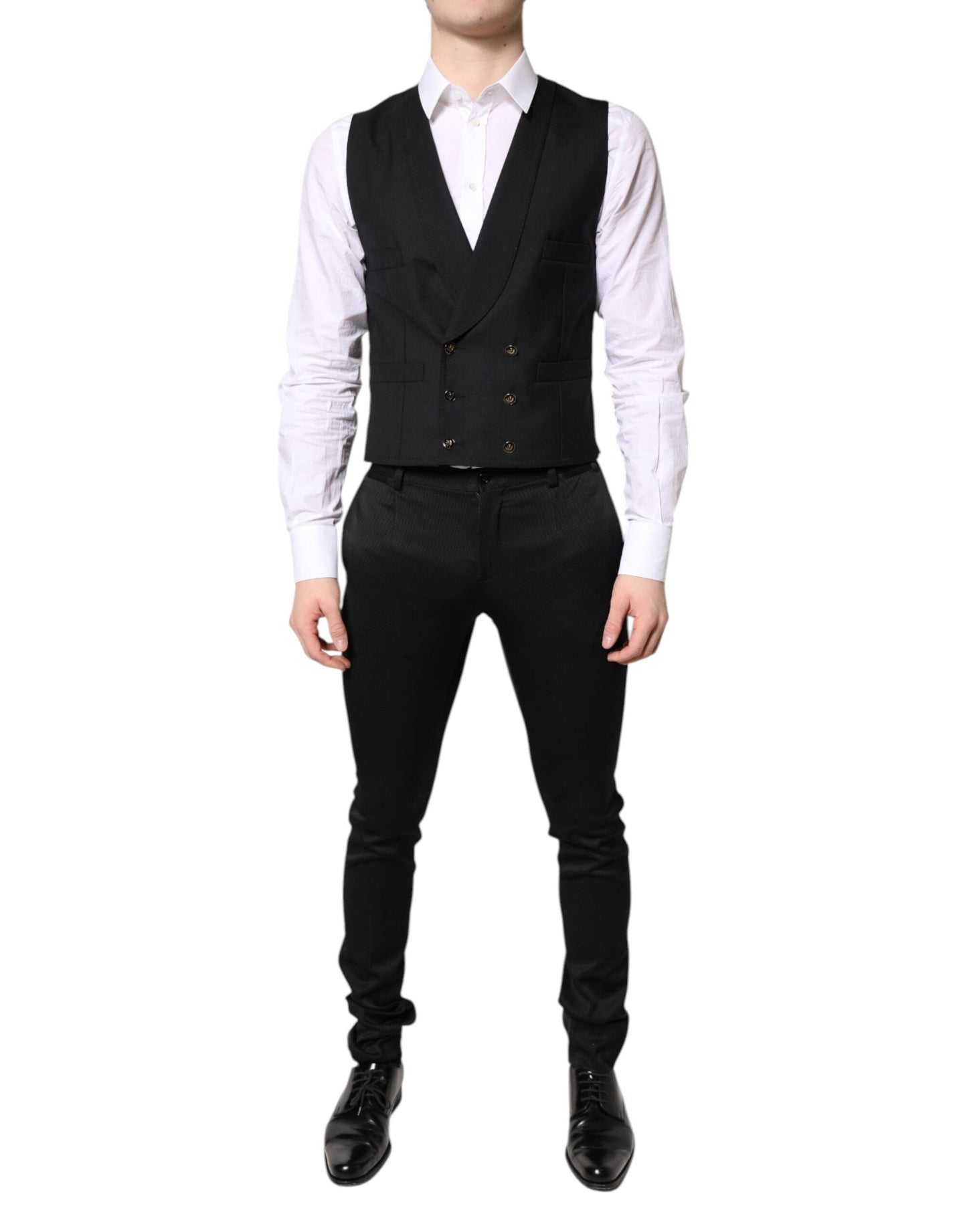 Dolce & Gabbana Black Single Breasted Formal Blazer with Vest