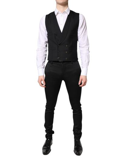 Dolce & Gabbana Black Single Breasted Formal Blazer with Vest