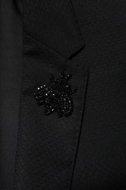 Dolce & Gabbana Black Wool Single Breasted 2 Piece Suit